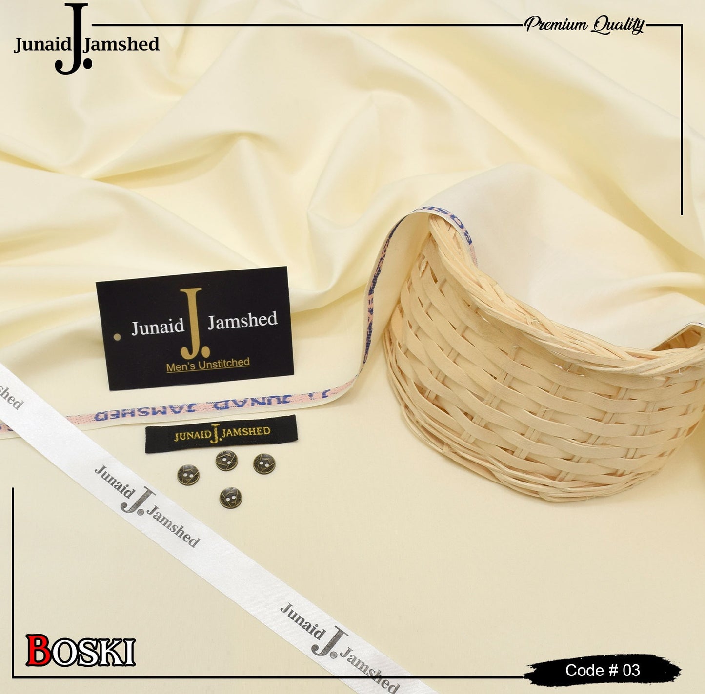 J. Junaid Jamshed | Wash & Wear Boski | Unstitched Suiting | FS-04