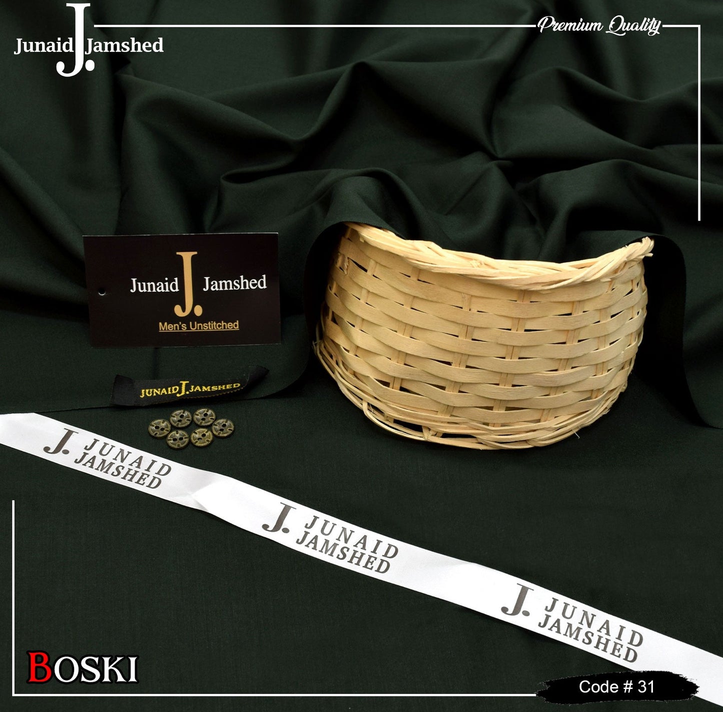 J. Junaid Jamshed | Wash & Wear Boski | Unstitched Suiting | FS-011
