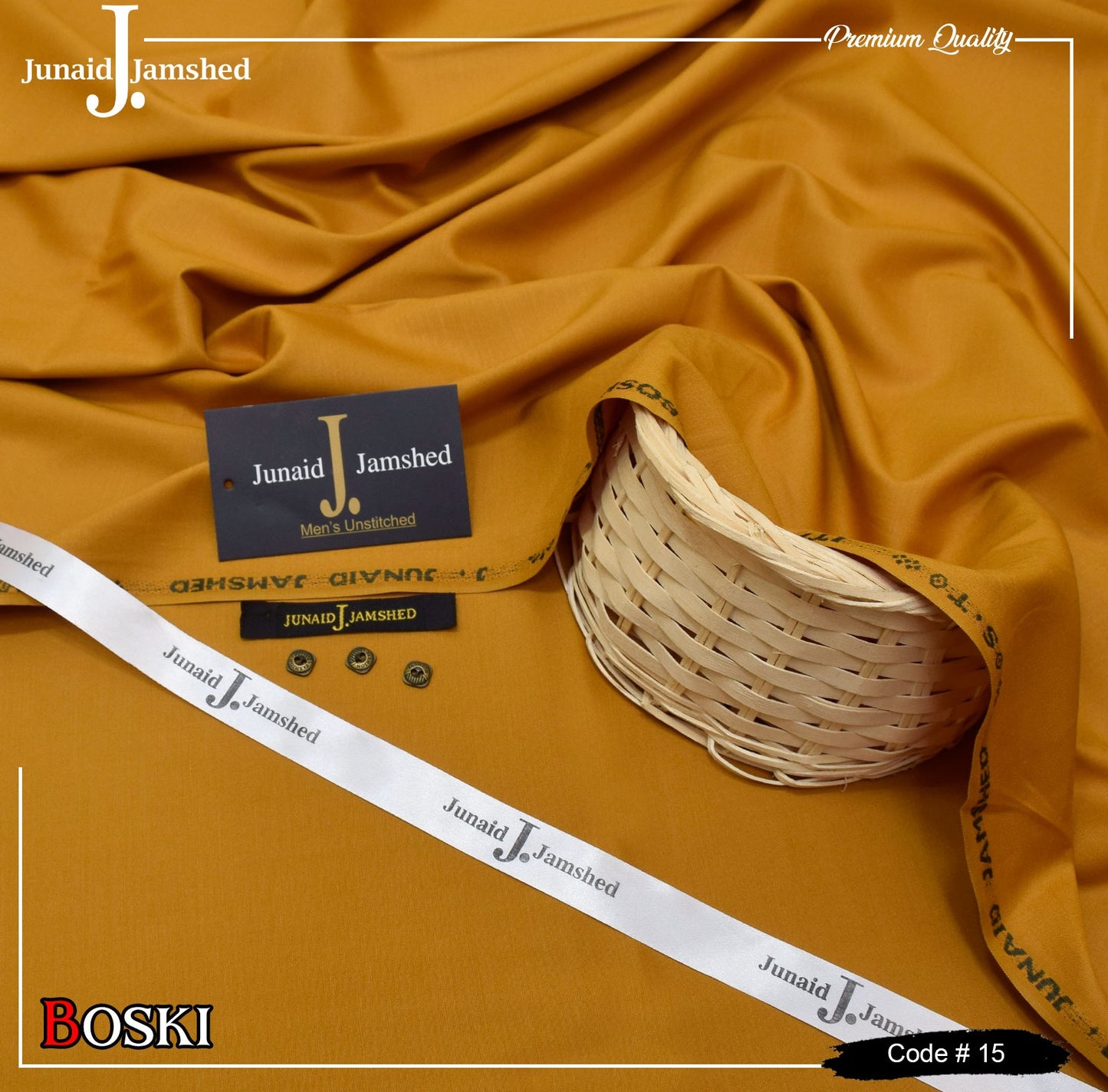 J. Junaid Jamshed | Wash & Wear Boski | Unstitched Suiting | FS-07