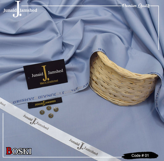 J. Junaid Jamshed | Wash & Wear Boski | Unstitched Suiting | FS-01